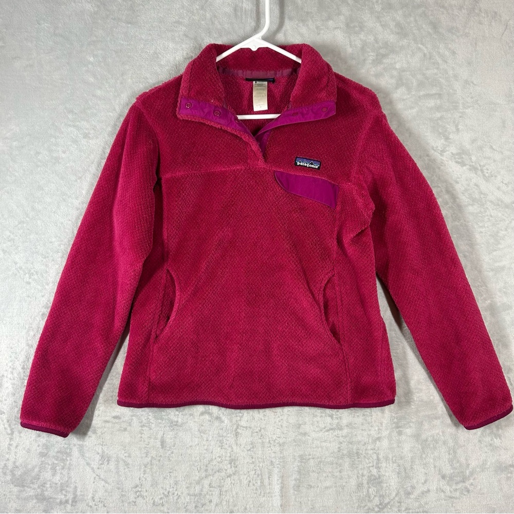 Patagonia Womens Re-Tool Snap-T Fleece Sweater Medium Pink Sweater Pullover Soft
